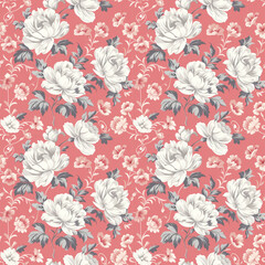Floral pink color, Beautiful form natural, seamless pattern.