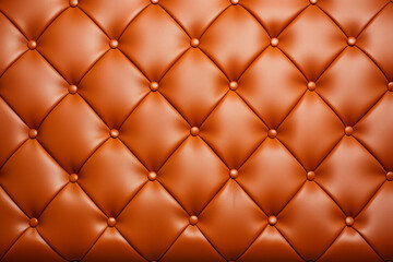 Brown leather upholstery chair with buttons pattern background.