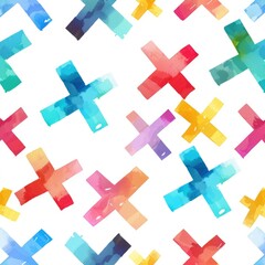 Obraz premium Plus Hospital Pattern Background, Watercolor Style, Background For Banner, HD