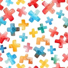 Fototapeta premium Plus Hospital Pattern Background, Watercolor Style, Background For Banner, HD