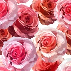 Seamless Pattern Made Of Large Roses Water, Watercolor Style, Background For Banner, HD