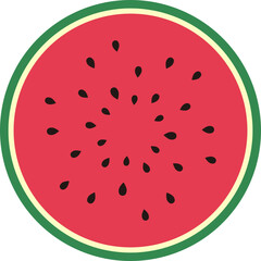 Red watermelon slice isolated vector.