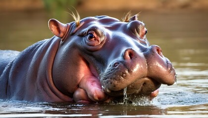 A-Hippopotamus-With-Its-Nostrils-Flaring-Sniffing- 2