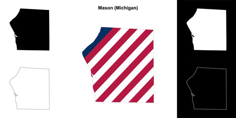 Mason County (Michigan) outline map set