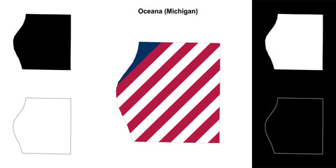 Oceana County (Michigan) outline map set