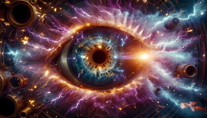 Obraz premium Generative AI. a close up of an eye. The eye has a lot of detail