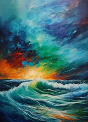 Marine theme in abstraction: Stormy Sea
