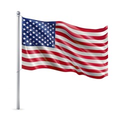 Obraz premium USA america Flag isolated on white background