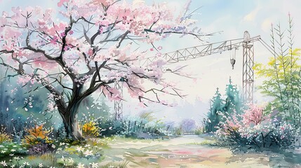 Cherry Blossom Tree delicate petals