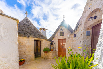 Famous Trulli Houses during a Sunny Day in Alberobello, Puglia, Italy - 778062172