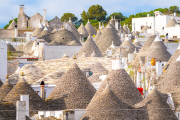 Famous Trulli Houses during a Sunny Day in Alberobello, Puglia, Italy - 778062950