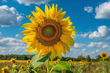 a sunflower in a field