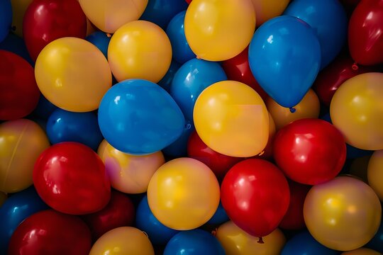 Jumbled gay ball light balloon with red, blue, and yellow colors. Generative Ai