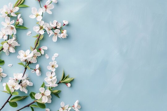 a white flowers on a blue background