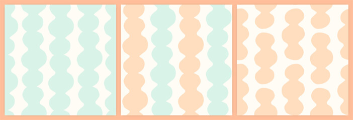 Abstract shapes seamless pattern set in a muted pastel color palette.