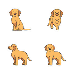 Cute cartoon Labrador Retriever vector illustration