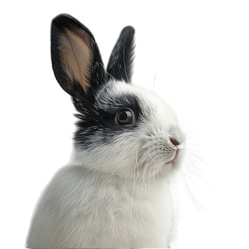close up portrait of a rabbit's face, generative ai