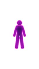 A vivid purple human silhouette icon, perfect for profile pictures and identity representations. Simplistic yet eye-catching design.