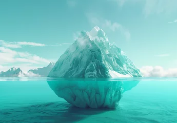 Schilderijen op glas Exploring the Submerged Beauty of an Iceberg © realaji