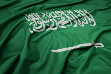 waving colorful national flag of saudi arabia.