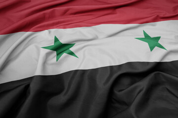 waving colorful national flag of syria.