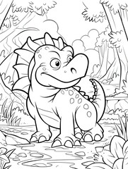 Fototapeta premium Coloring page for kids dinosaurs