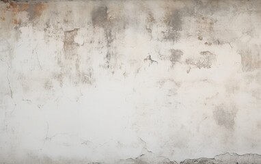 Aged white wall with peeling paint and stain