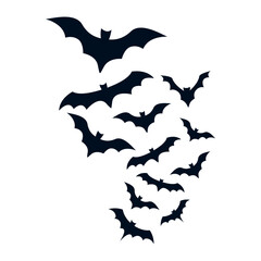 Fototapeta premium Black flying bats halloween vector design