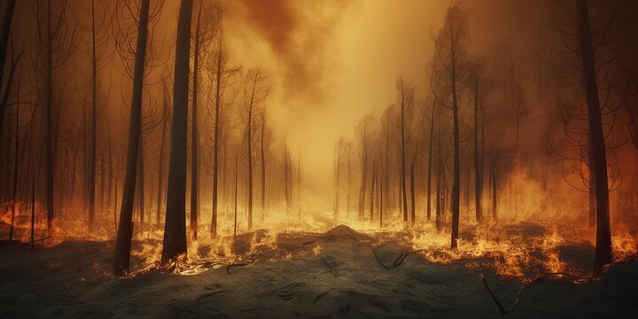 Concept image climate change forest fires