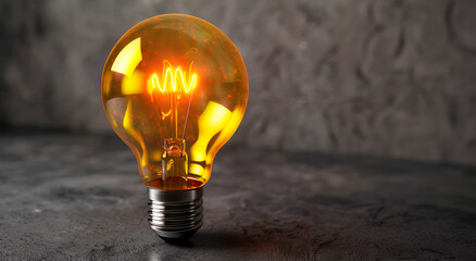 An illuminated lightbulb on a textured background, symbolizing a bright idea or creative concept. Generative AI