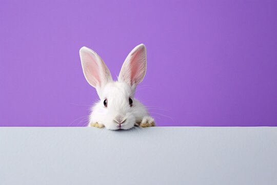 a white rabbit with long ears
