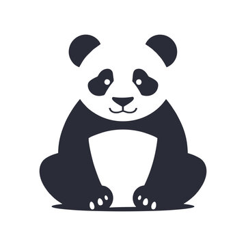 logo panda white black