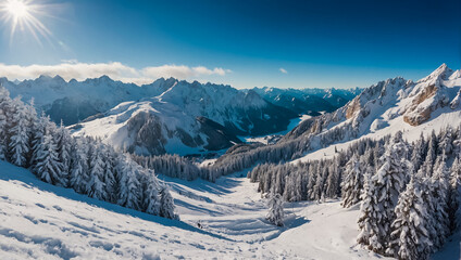 Fototapeta na wymiar Beautiful winter view of Schladming Dachstein Austria