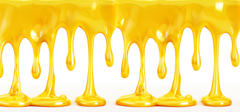 melted honey on a white background