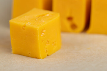 high-quality long-aged orange cheese made from milk