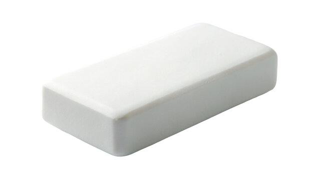 White eraser isolated on transparent background.