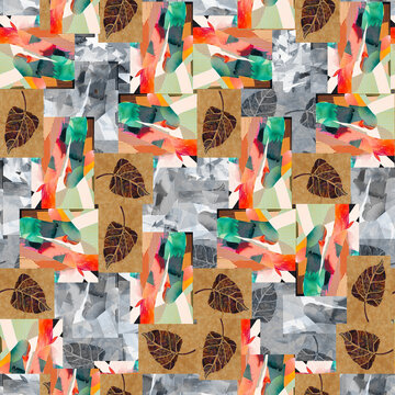 collage of images of images leaf abstract background textile design art wallpaper 