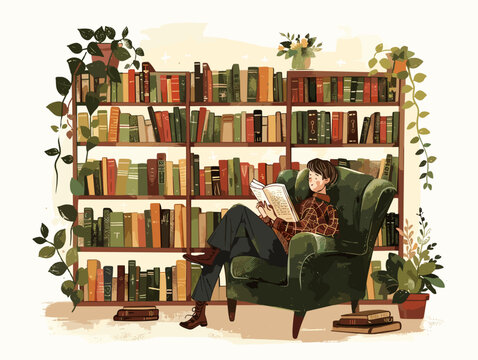 avid reader lost in the pages of a book