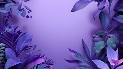 Fototapeta na wymiar Calm purple background with plants with copy space.