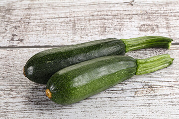 Sliced raw young green zucchini