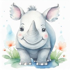 Namalowany nosorożec ilustracja - 778081323