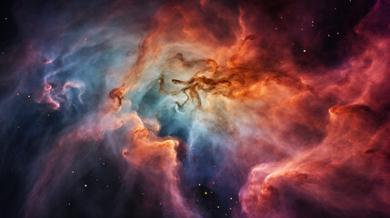 Interstellar Gas Cloud an extraordinary astrophotography image with colorful gas cloud in universe - obrazy, fototapety, plakaty