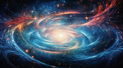 Interstellar Mirage with star galaxy dan nebula in universe - obrazy, fototapety, plakaty