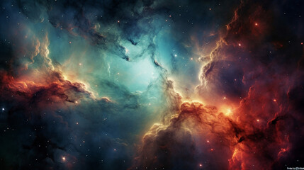 Interstellar Nebula a breathtaking astrophotography image of space in universe - obrazy, fototapety, plakaty