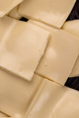 melting white chocolate to make a chocolate product