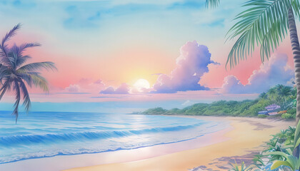 Beautiful beach view in the morning.