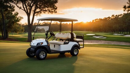 golf cart on golf course