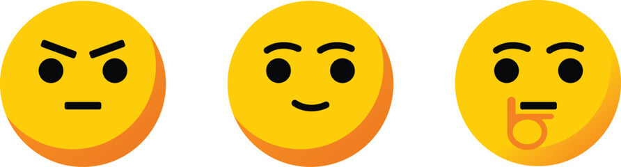 3 Emojis With Different Emotions