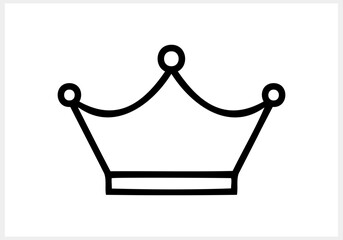 Doodle crown icon isolated. Sketch clipart. Vector stock illustration. EPS 10