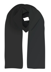 Black  modern scarf. vector illustration